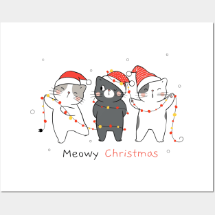 Meowy Christmas Posters and Art